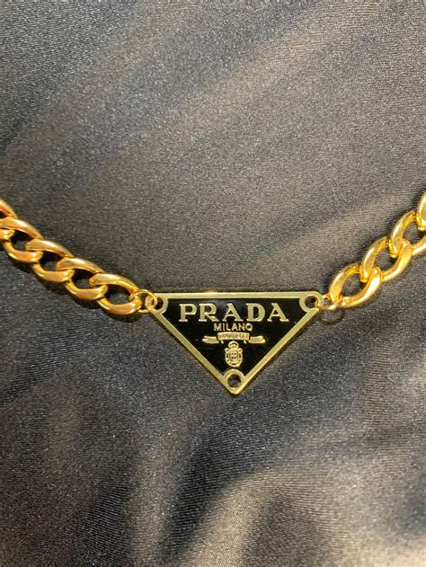 prada kette damen gold|prada high end necklace.